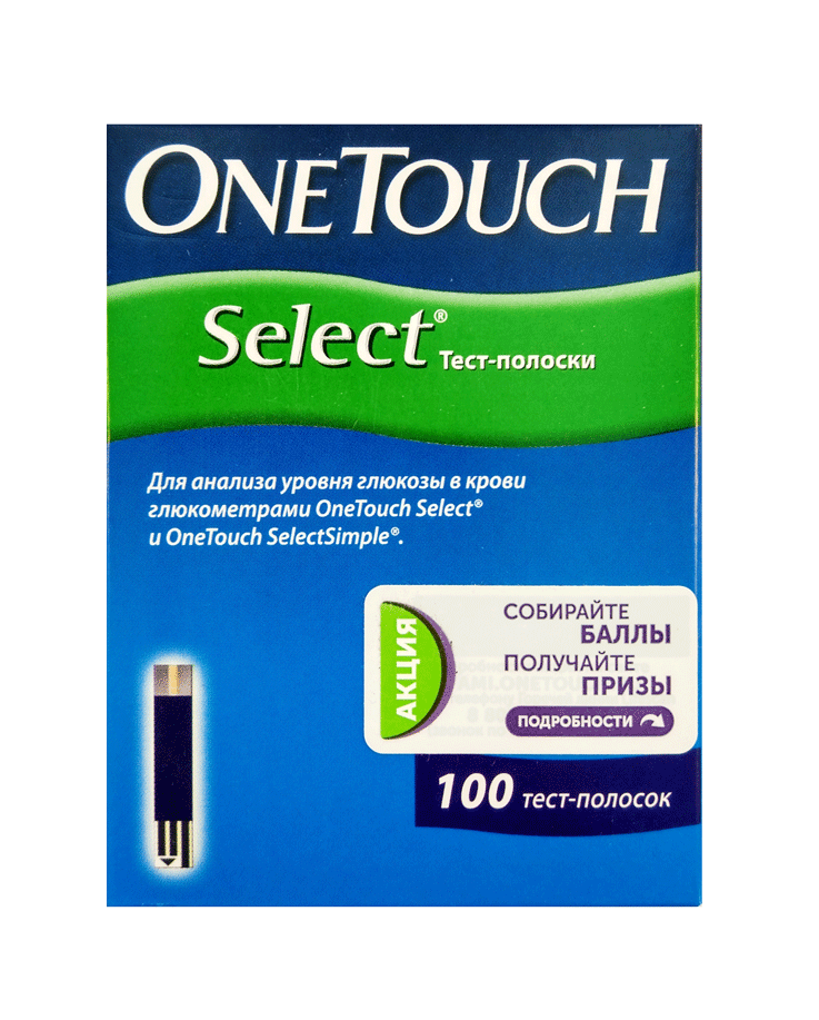 Тест полоски One Touch (Уан тач) Select №100